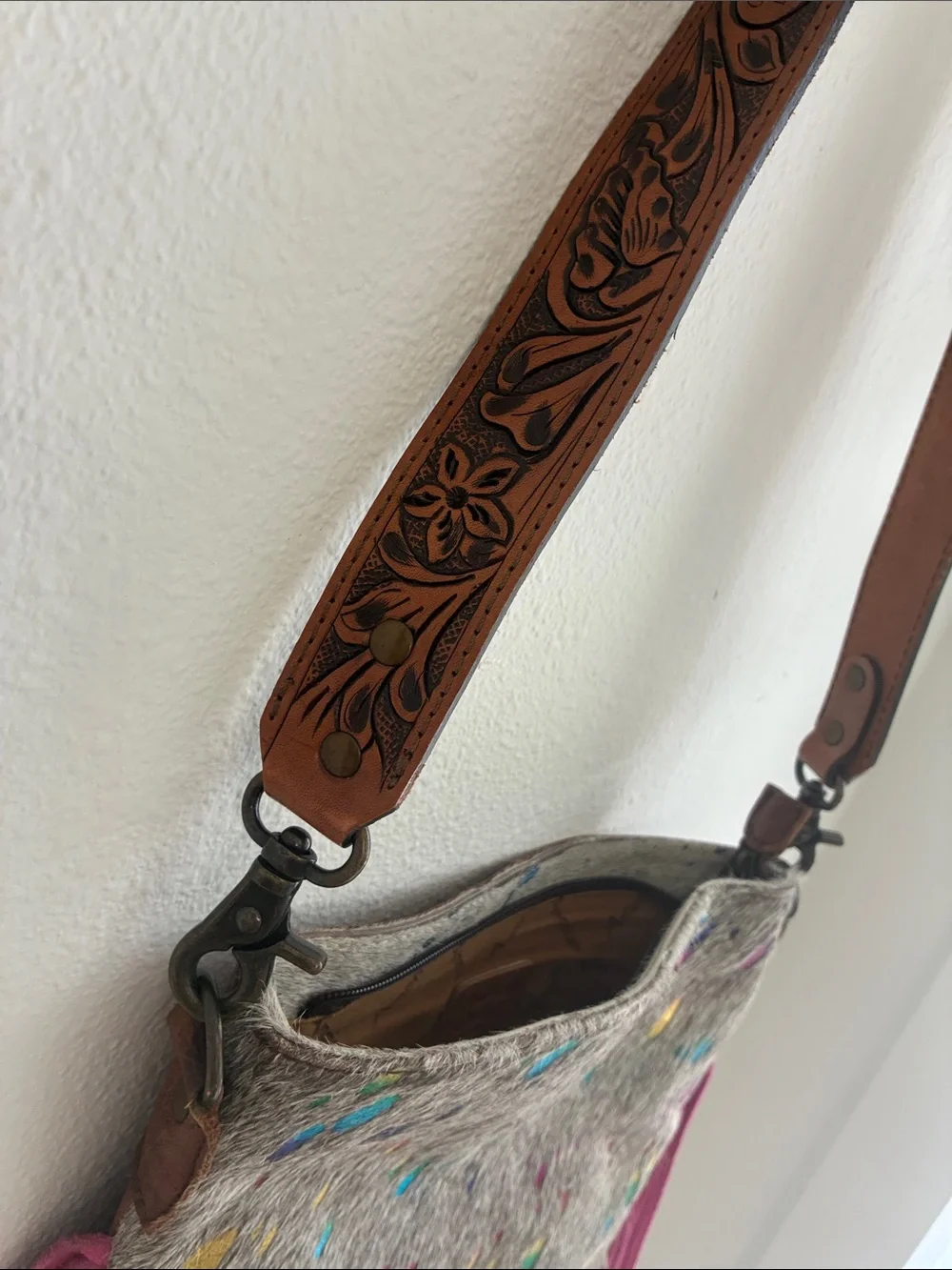 American Darling Rainbow Speckled Fringe Crossbody Bag